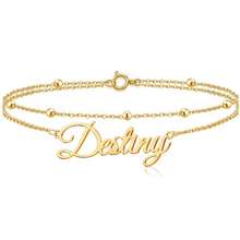 Solid 10K 14K 18K Gold Personalized Name Ankle