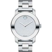 Movado Women 39 S Bold Iconic Metal Stainless Steel Watch With Flat Dot Glitter Dial Silver 3600334