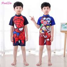 Bộ Đồ Bơi Ngắn Tay In Hình Spiderman /