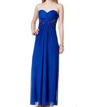Juniors Illusion Embellished Royal Blue Dress 1