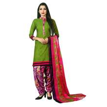 Womens Faux Crepe Printed Salwar Kameez Suit