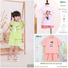 Bộ Quần Áo Cộc Tay Cotton Bé Gái Kid