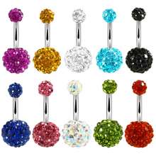 10Pcs 14G Stainless Steel Belly Button Rings For