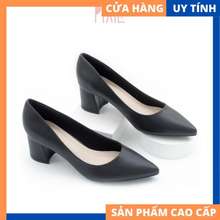 Giày Cao Gót Đế Vuông 5Cm Mũi Nhọn Basic 