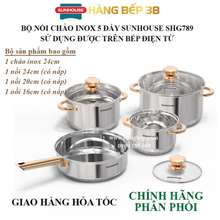 Bộ Nồi Chảo Inox Shg 789 Bộ 3Nồi Inox