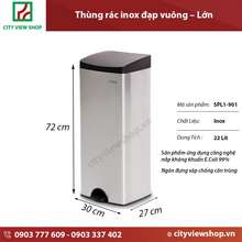 Thùng Rác Vuông Đạp 22 Lít