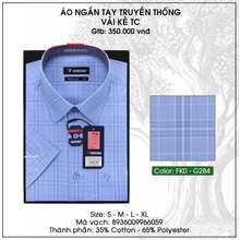 Áo Sơ Mi Cotton Cộc Tay Dáng Regular 