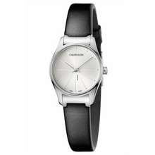 Calvin Klein Đồng Hồ Nữ CK Women Classic 24mm Silver Dial Leather Watch K4D231C6 Màu Đen