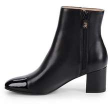Stuart Weitzman Giày Boot Nữ Tegan Cap-Toe Leather Booties Màu Đen Size 37