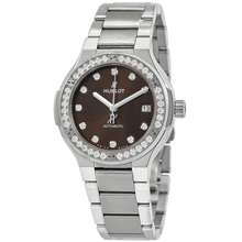 Hublot Classic Fusion Automatic Diamond Brown Dial Ladies Watch 568 Nx 897M Nx 1204