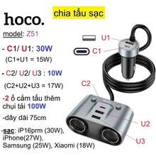 Chia Tẩu Sạc Hoco Z51 Sạc Nhanh 30W Gồm 5 