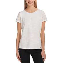 Calvin Klein Women 39 S Short Sleeve Mesh Overlay Double Layer Tee