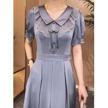 Solid Color Dress Women'S Korean-Style Mid-Length 