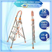 Thang Ghế Xếp Gọn Inox 3 Bậc, Có Tay