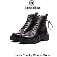 Giày Boots Nam Da Bò Storm Chunky Combat Boots
