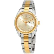 Seiko Open Box Quartz Gold Dial Two Tone Ladies Watch Sur354P1