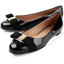 Giày Bệt Nữ Black With Grosgrain Vara Bow