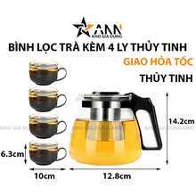 Bình Lọc Trà Thuỷ Tinh - Bộ Bình Pha