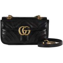 GG Marmont patent super mini bag in black patent leather | GUCCI® GR