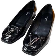 Giày Cao Gót Nữ LV Black Patent Leather