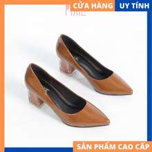 Giày Cao Gót 5Cm Da Bóng Mũi Nhọn Đế