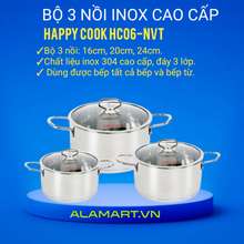 Bộ 3 nồi inox 3 Đáy Cao Cấp Novelty