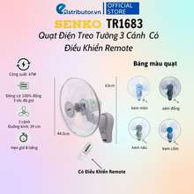 Quạt Treo Tường Remote TR1683 (Có Remote)