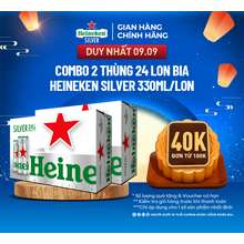 Combo 2 Thùng 24 lon bia Silver 330ml/lon - Bao 