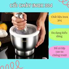 Bộ Cối Chày Inox 304 Cao Cấp Siêu Bền