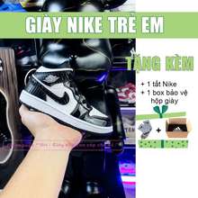 Giày Cho Bé Nike Jordan Mid Cổ Cao Da Bóng