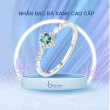 Nhẫn Bạc Đá Tổng Hợp Tự Nhiên Ánh