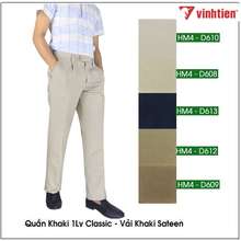 Quần Kaki 1 Ly 100% Cotton Trơn, Chất Vải