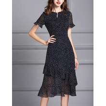 DRESS226N-ĐẦM CHẤM BI TẦNG BÈO