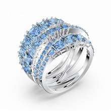 Nhẫn Twist Wrap White Gold Curve Blue Ring Màu 