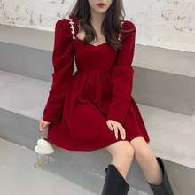 [Sẵn Đỏ]Mina Dress Đầm Nhung Quảng