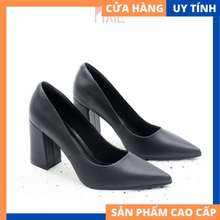 Giày Cao Gót 8Cm Đế Vuông Mũi Nhọn Basic 