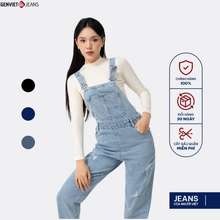 Quần Yếm Nữ Jeans Chất Liệu Denim Dáng 