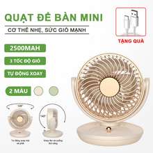 Quạt Mini Lắc Đầu Sạc Pin Dài Di