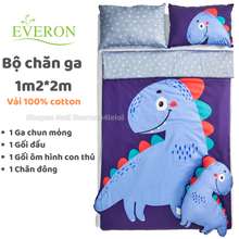 Bộ Chăn Ga 120*200Cm Hình Khủng Long Cho