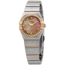 Omega Constellation Natural Gold Mother Of Pearl Diamond Dial Ladies Watch 12325246057002