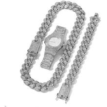 20Mm Iced Out Men Necklace Plated Bracelets Watch 