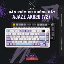 Bàn phím cơ AJAZZ AK820 Pro tím sữa (3 mode - có màn hình - layout 75%) -  KeeCap