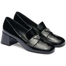 Giày Lười Nữ Black Patent Leather Loafers