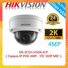 Hikvision Camera Ip Dome 4Mp Ds-2Cd1143G0-Iuf Tích Hợp Mic Thu Âm - Hàng Chính Hãng