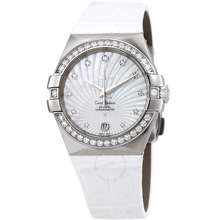 Omega Constellation Co Axial Automatic Chronometer Diamond White Mother Of Pearl Dial Ladies Watch 123 18 35 20 55 001