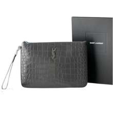 Túi Clutch Yves Saint Laurent Vân Cros Grey