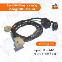 Sạc điện thoại trên xe máy - Cổng USB