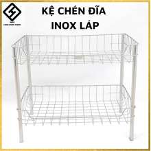 Kệ chén đĩa INOX láp (30x50) 2 tầng 3