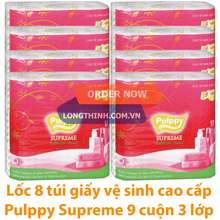 [HCM]Lốc 8 túi giấy vệ sinh Supreme 9