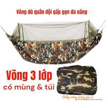 Võng Mùng , Rằn Ri 3 Lớp Xếp Gọn Loại 